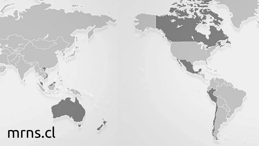 Mapa de países firmantes del CPTPP